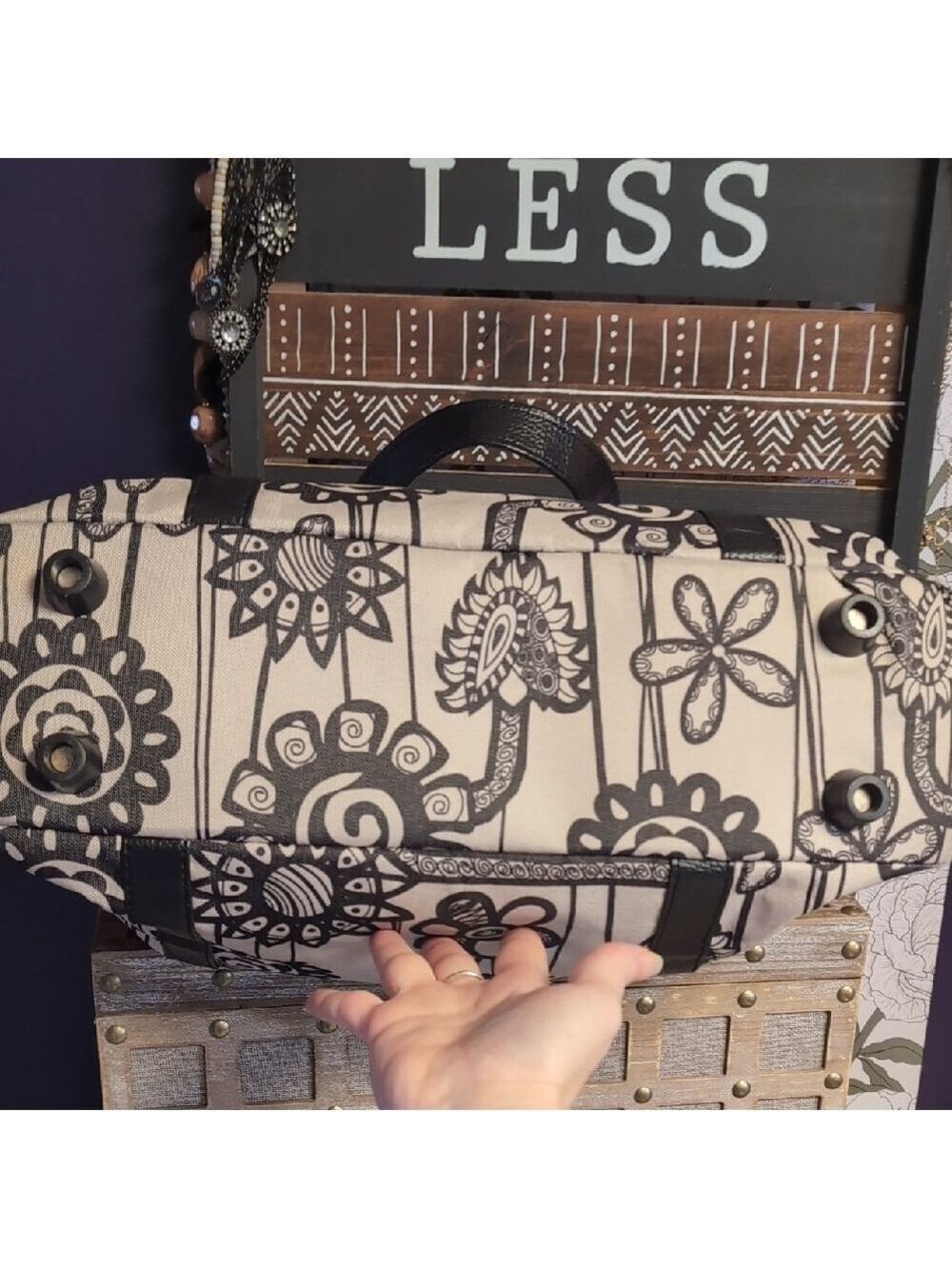 Paisley Print & Purple Liner Travel Bag By American Tourister - Picture 7 of 16
